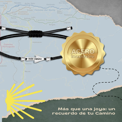 Pulsera del Camino de Santiago - Conchas de Santiago, recuerdos ruta del peregrino, cruz de santiago, joyas mujer + regalo una pulsera de 7 nudos.