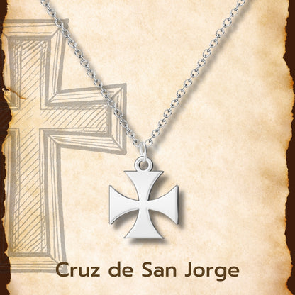 Colgante Cruz de san jorgen Acero Plateado