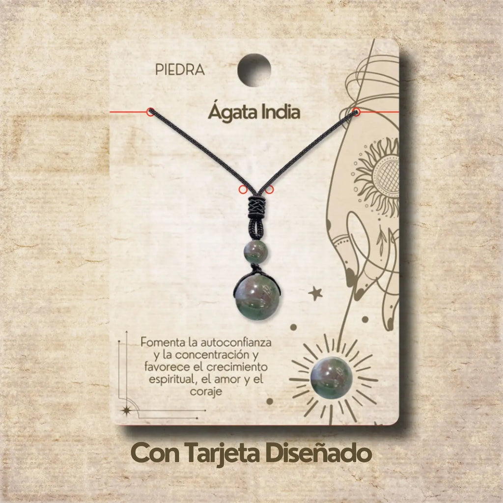 Colgante de Agata india de bola 14mm - cotigo