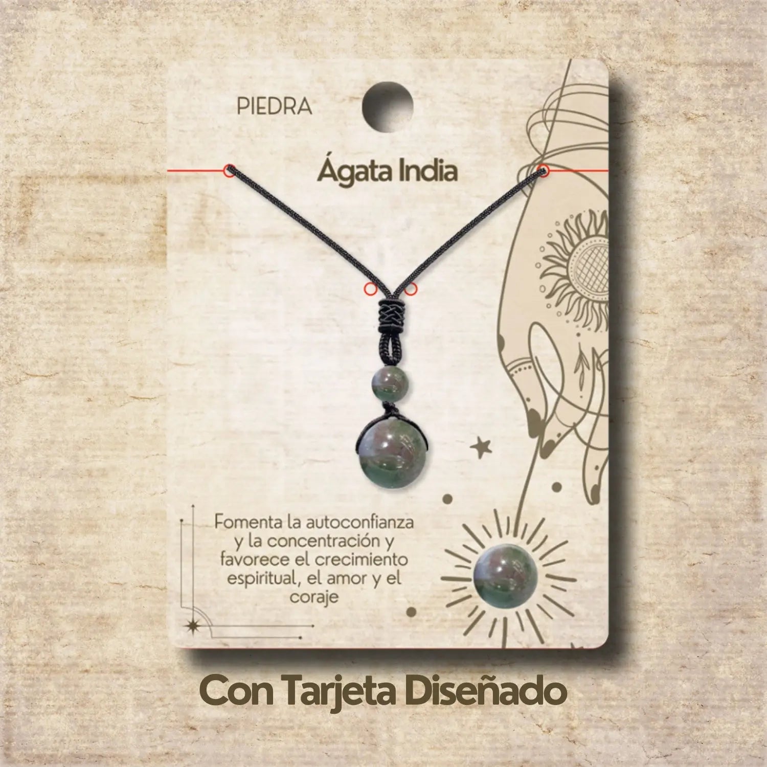Colgante de Agata india de bola 14mm - cotigo