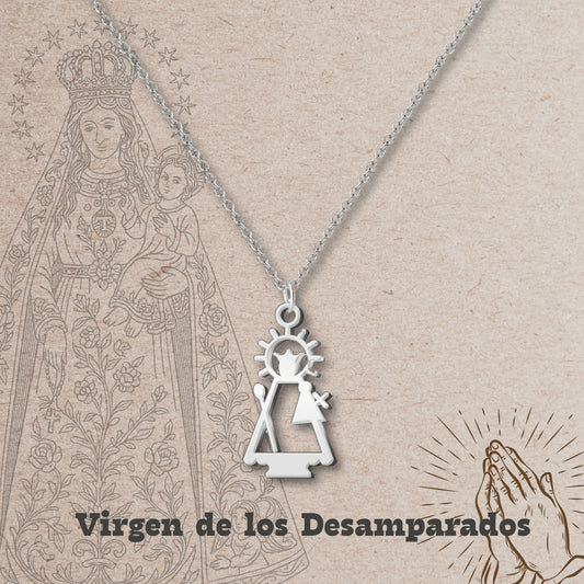 colgante Virgen de los desamparados Acero Plateado