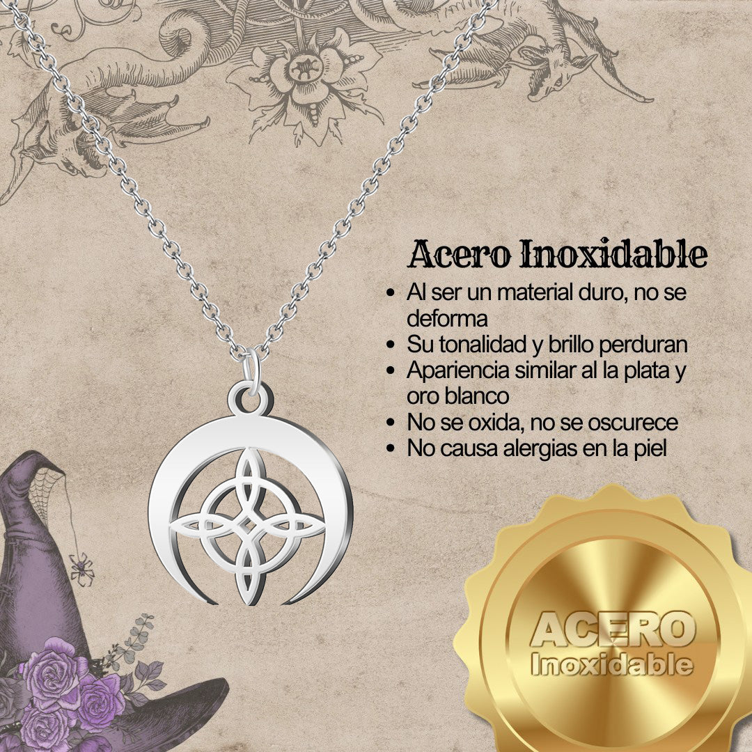 Colgante Nudo bruja Acero Inoxidable color Plateado