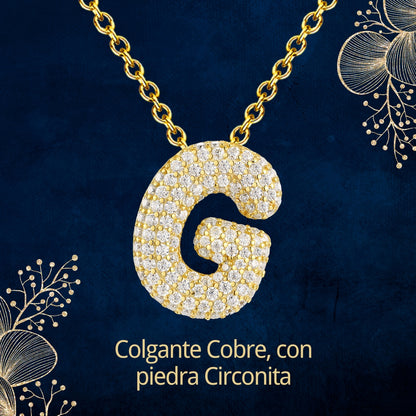 Colgante Letra inicial G con Piedra Circonita