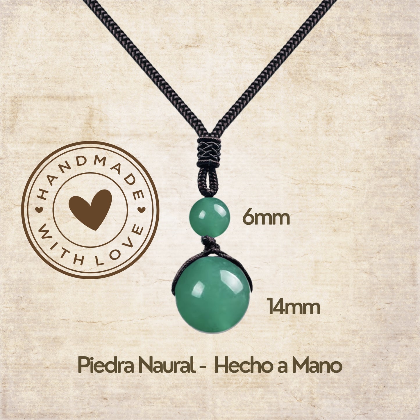 Colgante de Aventurina verde de bola 14mm