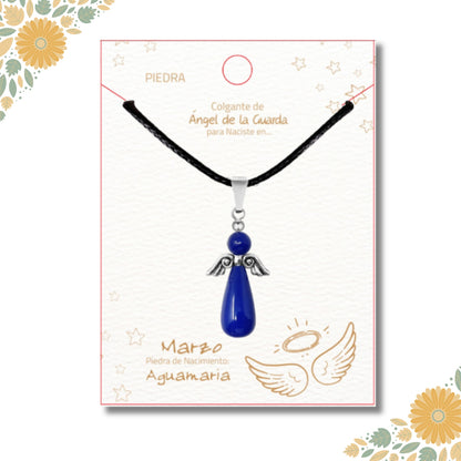 Regalo con intención 💖 Colgante Ángel de la guarda + piedra energética + tarjeta diseñada ¡y pulsera 7 nudos GRATIS!