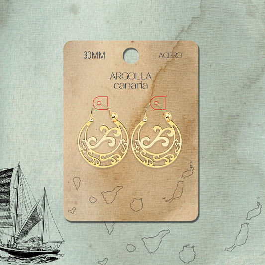 21724 Argolla Canaria 30mm Acero Dorado
