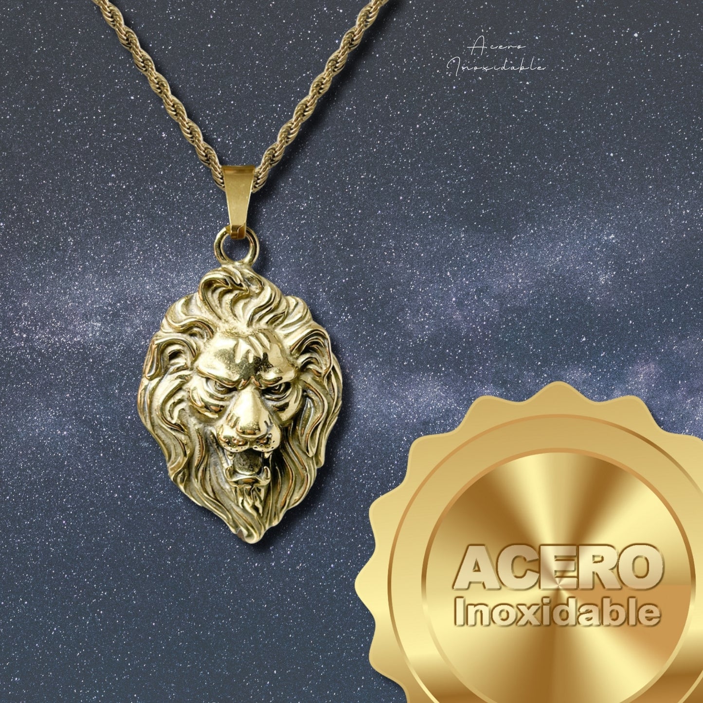 💥 Collar para Hombre en Acero Inoxidable Color Dorado 💎 Estilo Urbano Hip Hop 🔗 Cadena de 60 cm para Look Moderno y Atrevido