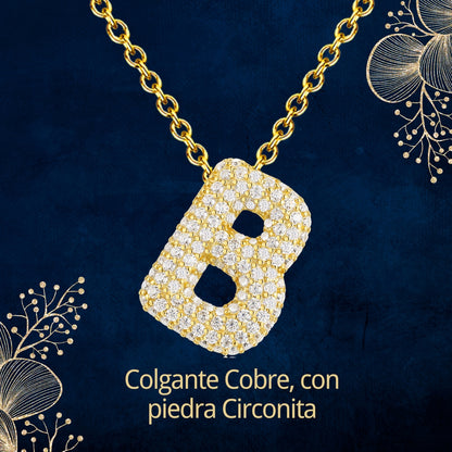Colgante Letra inicial B con Piedra Circonita