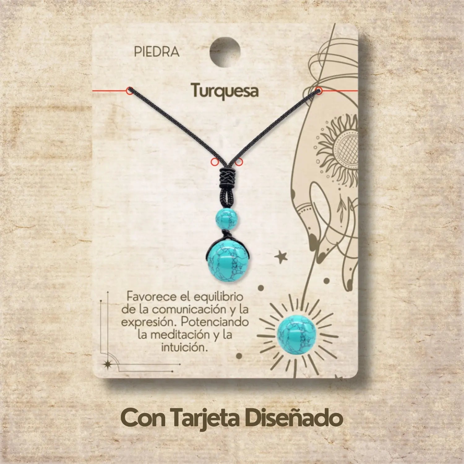 Colgante de Turquesa Bola 14 Mm diseño