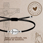 Pulsera Hilo Encerado con Jesús Crucificadocolor Plateado - cotigo