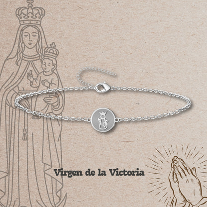 Pulsera Virgen de la Victoria Acero Plateado