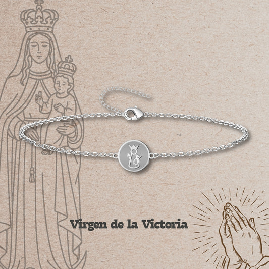 Pulsera Virgen de la Victoria Acero Plateado