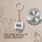 Llavero San Isidro Labrador Acero Inoxidable cotigo