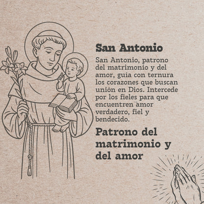 Llavero de Madera con SAN ANTONIO