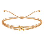 Pulsera Multihilo Encerado con Cuentas de Acero Inoxidable