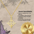 Collar Nudo de Bruja Clásico en Acero Inoxidable Dorado - cotigo