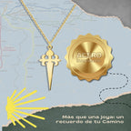 Colgante Cruz de Santiago de Acero Dorado cotigo