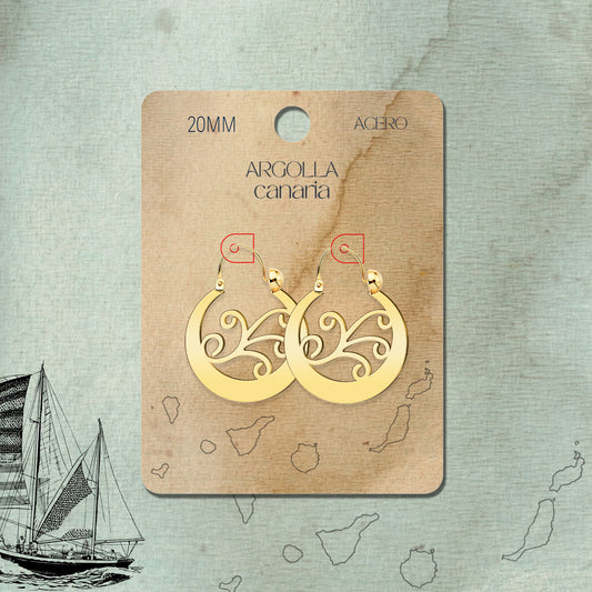 21718 Argolla Canaria 20mm Acero Dorado
