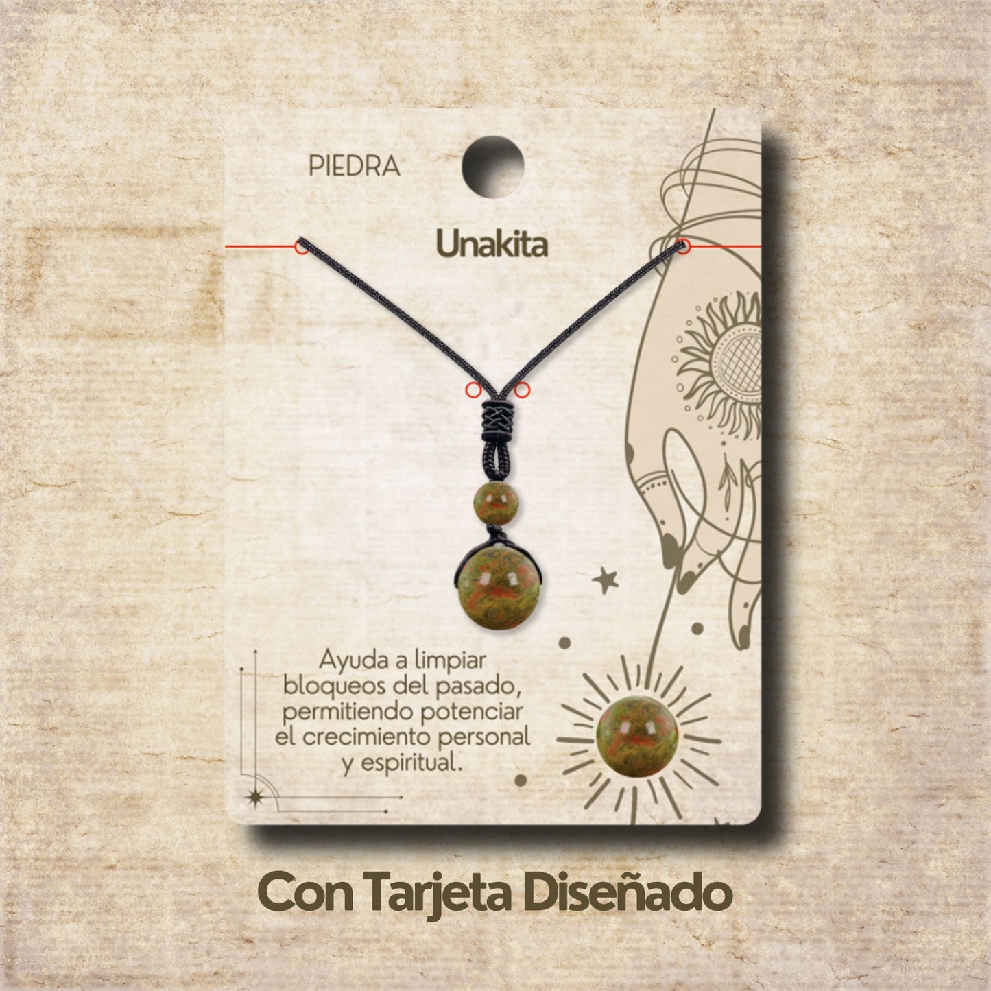 Colgante de Unakita de bola 14mm
