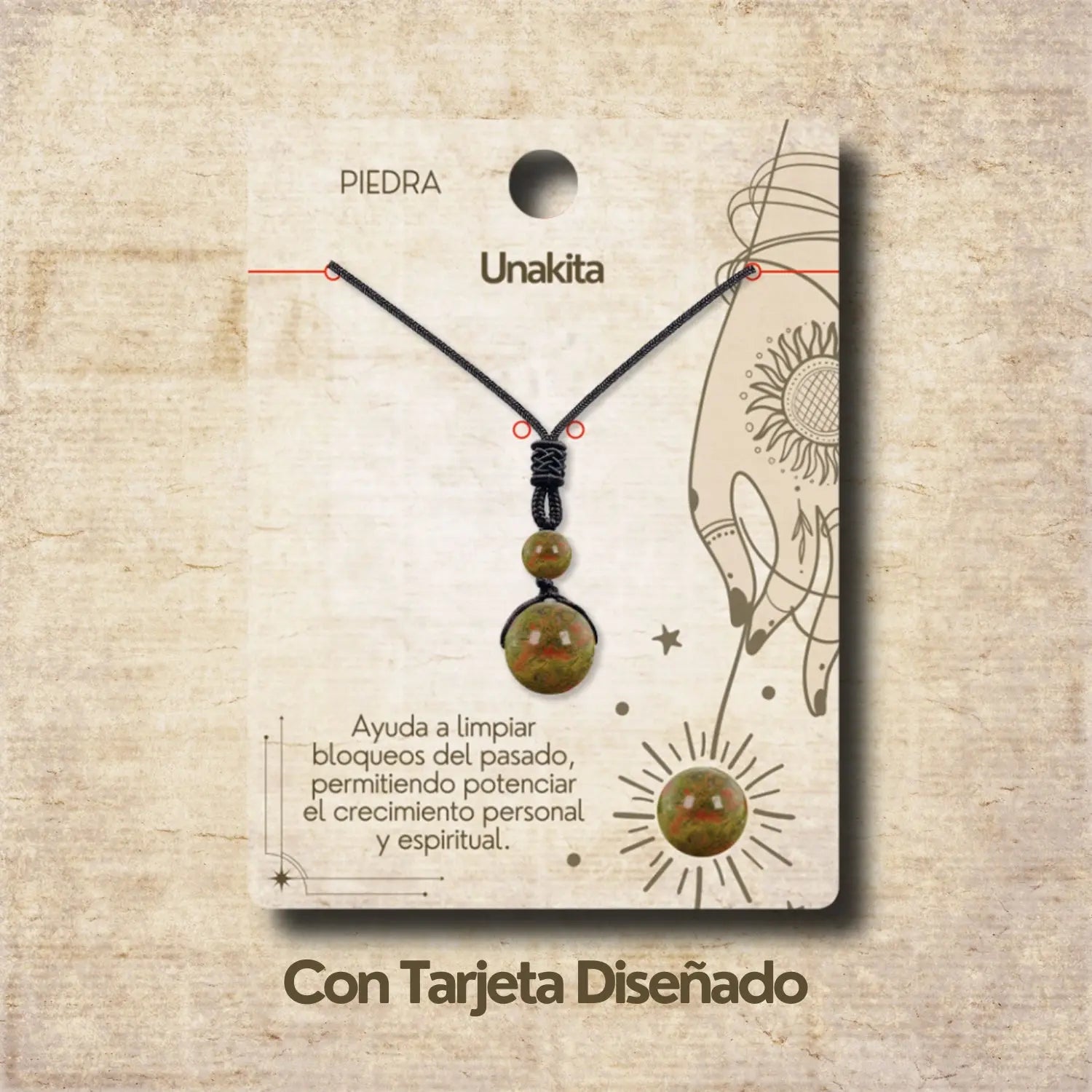 Colgante de Unakita de bola 14mm - cotigo