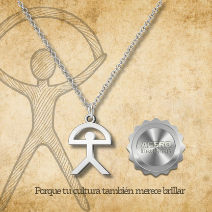 Collar  Con Indalo Acero Plateado
