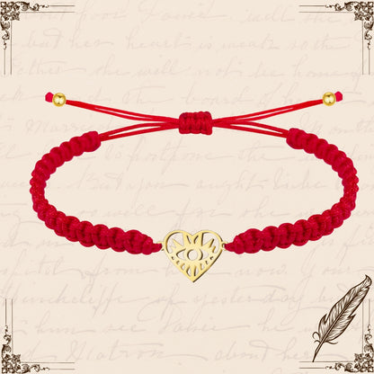Pulsera Hilo Destino con Ojo Turco Acero Dorado