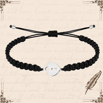 Pulsera Hilo Destino con Candado Acero Plateado