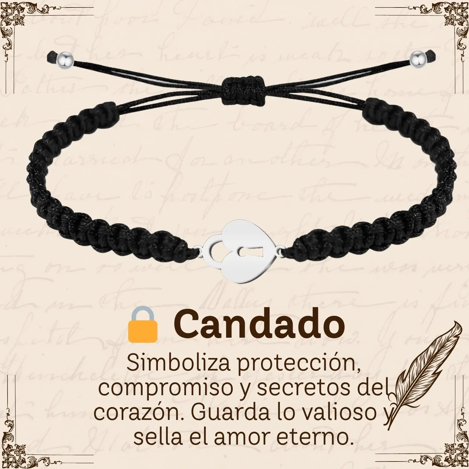 Pulsera Hilo Destino con Amuleto en Acero textura