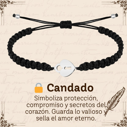 Pulsera Hilo Destino Hecho a Mano 🧵 con Amuleto de Suerte y Protección 🍀 en Acero Inoxidable 💎
