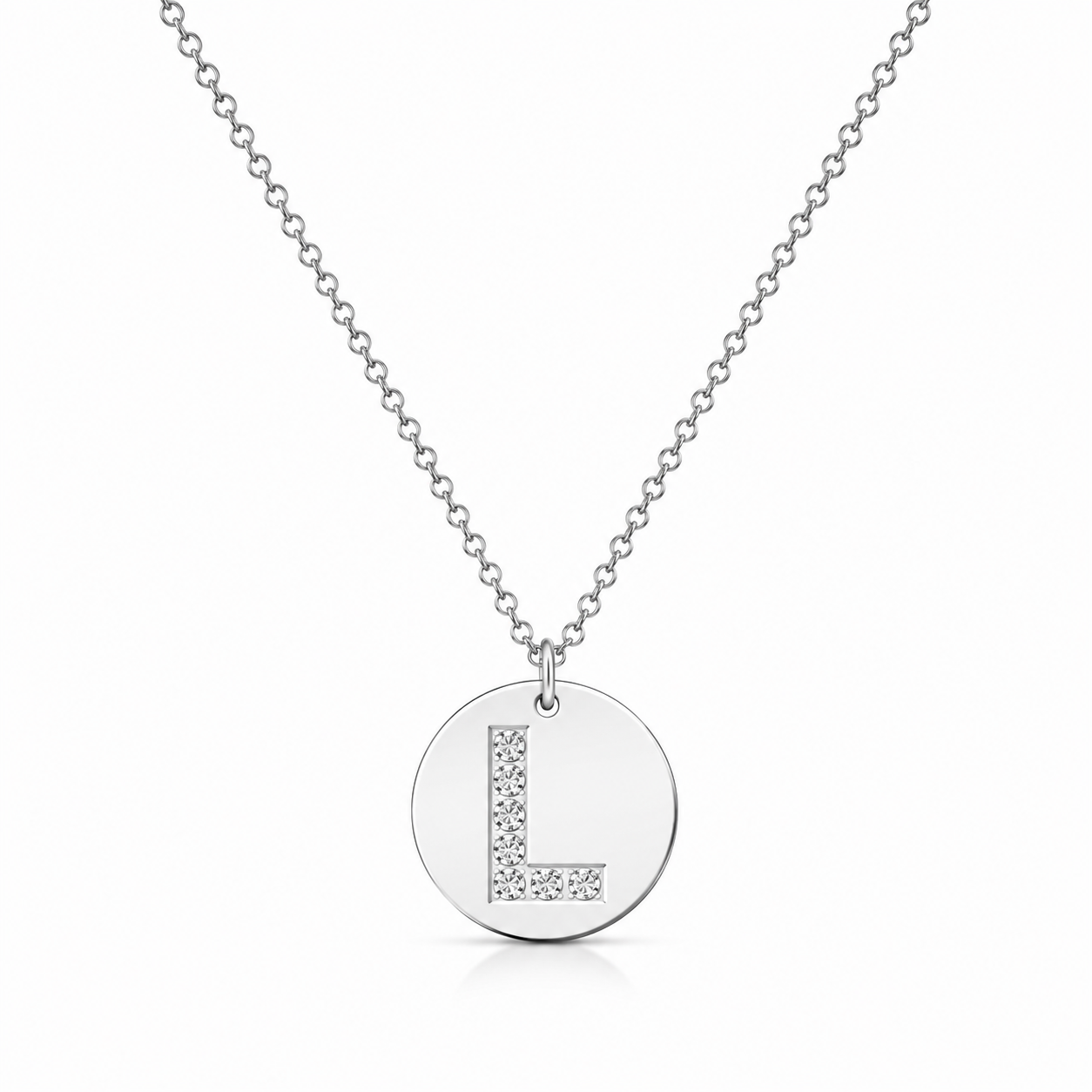 Collar Medalla de Letra Inicial con Circonitas