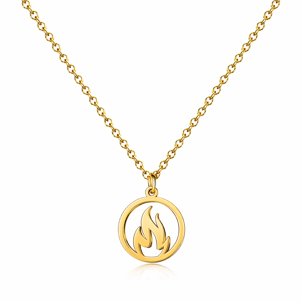 Collar Fuego Fallero Valencia en Acero Dorado cotigo