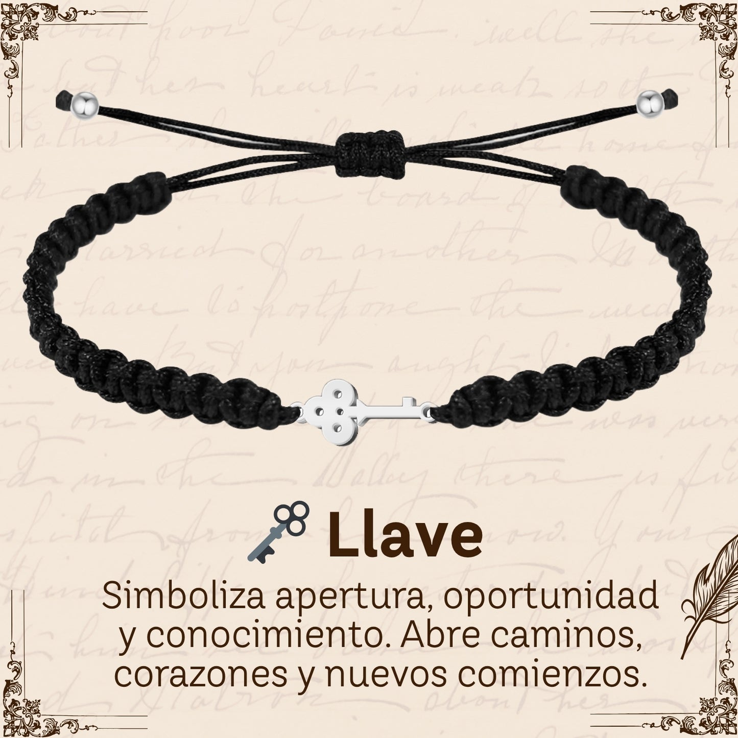 Pulsera Hilo Destino Hecho a Mano 🧵 con Amuleto de Suerte y Protección 🍀 en Acero Inoxidable 💎