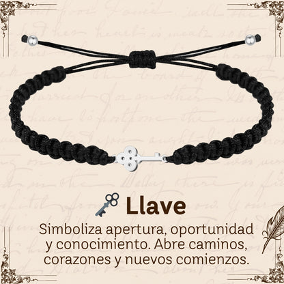 Pulsera Hilo Destino Hecho a Mano 🧵 con Amuleto de Suerte y Protección 🍀 en Acero Inoxidable 💎