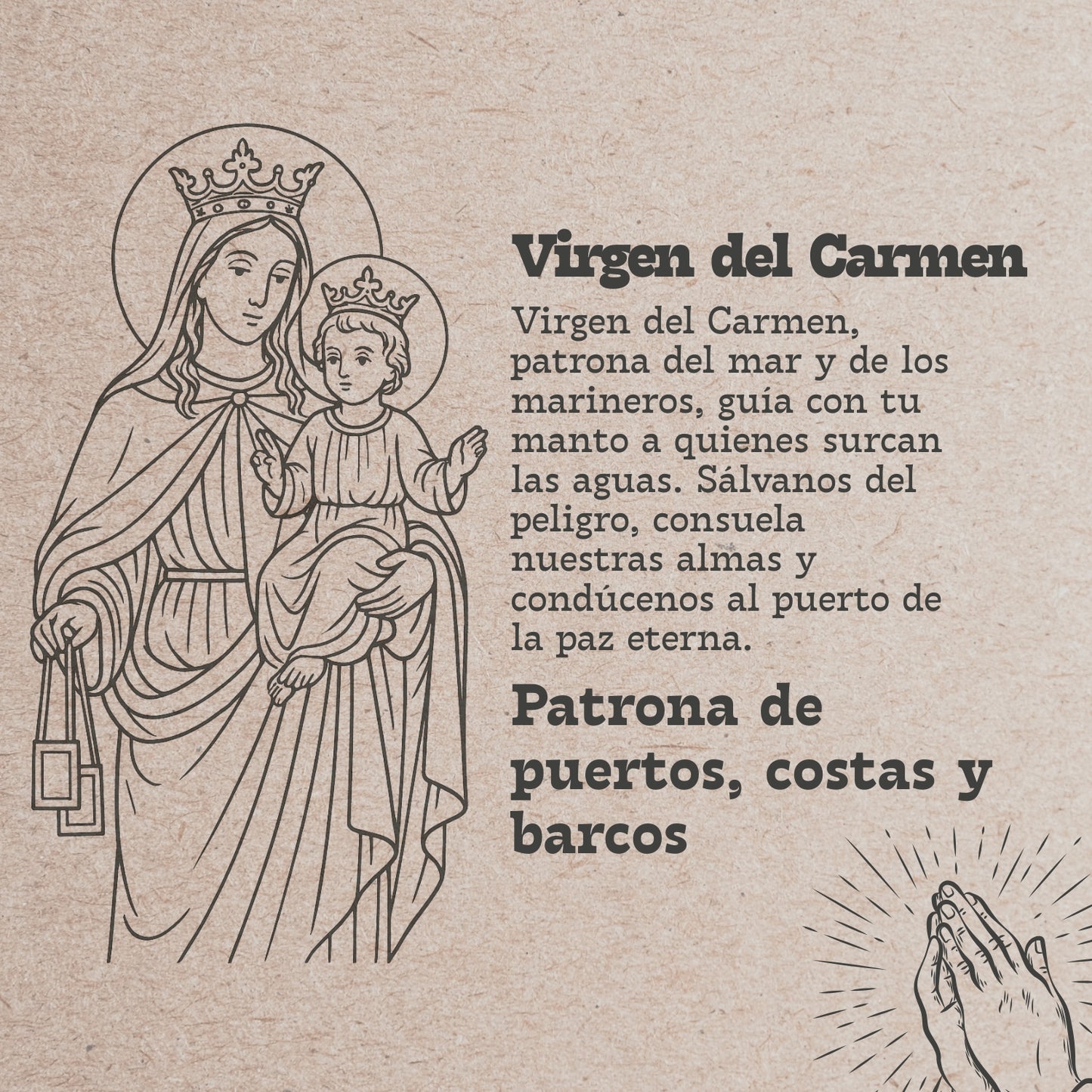 Pulsera Hilo Encerado con Virgen del Carmen color Plateado