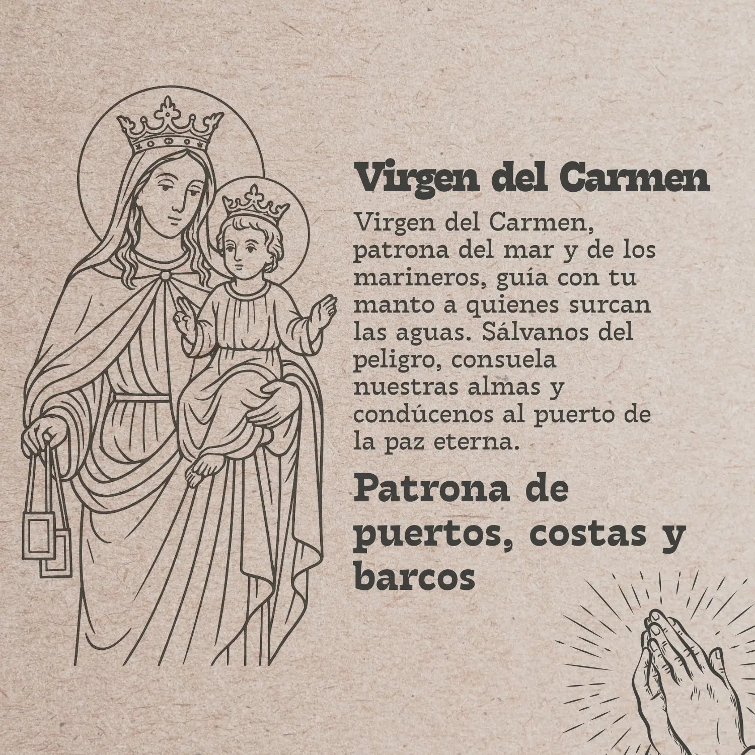 Pulsera Hilo Encerado con Virgen del Carmen Acero Plateado - cotigo