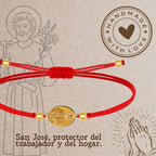 Pulsera Hilo Encerado con SAN JOSE OBRERO color Dorado - cotigo