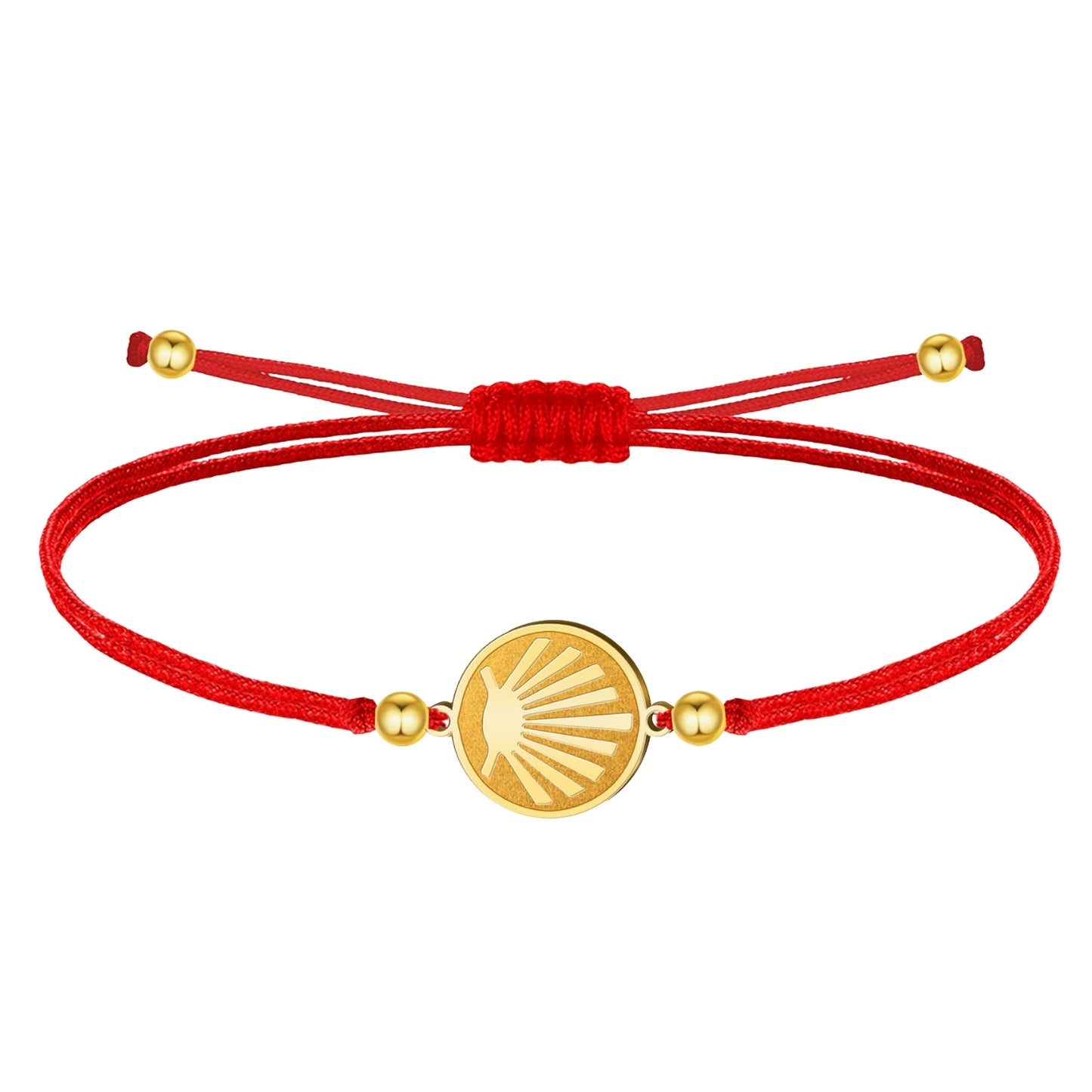 Pulsera Hilo Encerado con La concha de vieir color Dorado