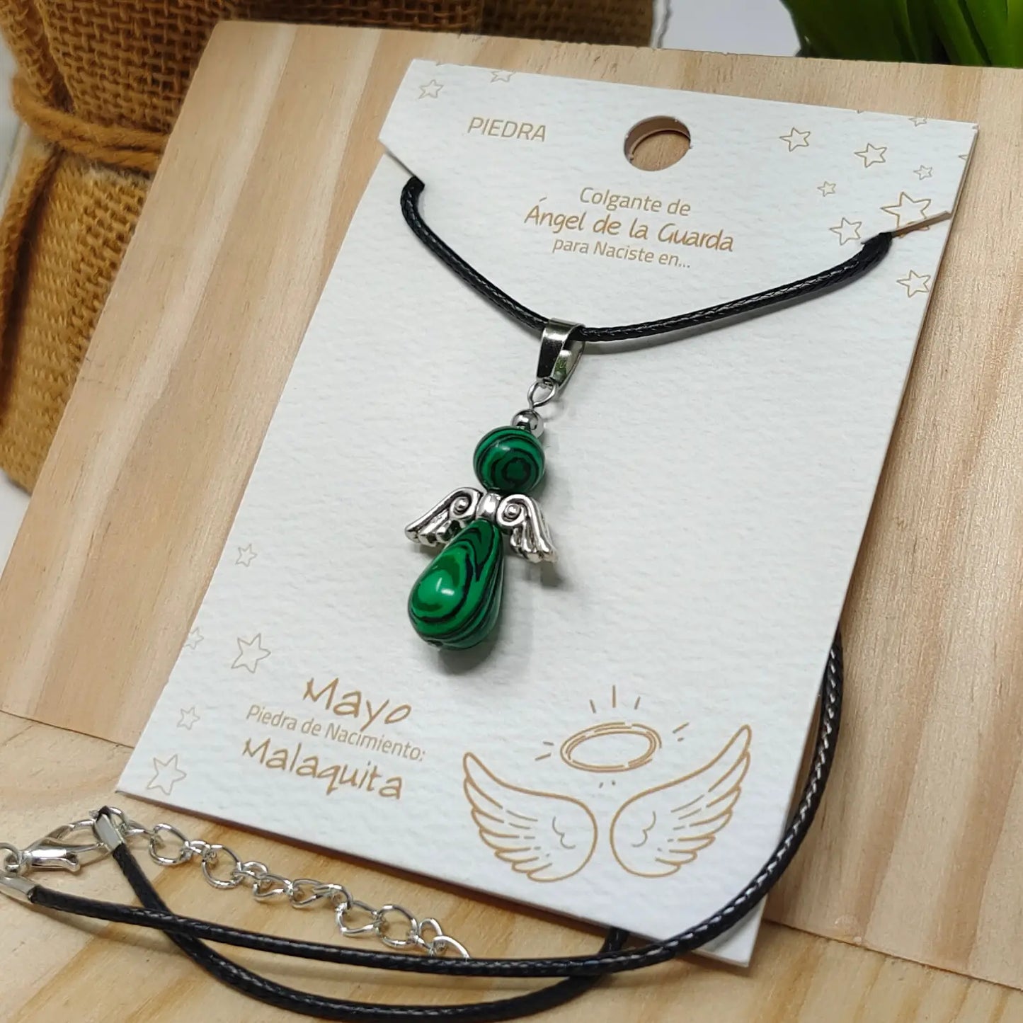 Colgante Ángel de la Guarda en Malaquita - cotigo