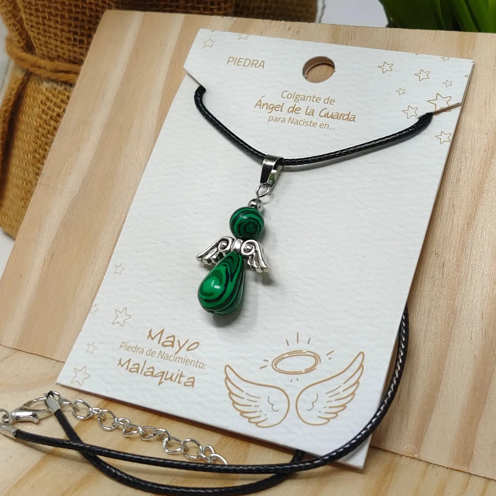 Colgante Ángel de la Guarda en Malaquita - cotigo
