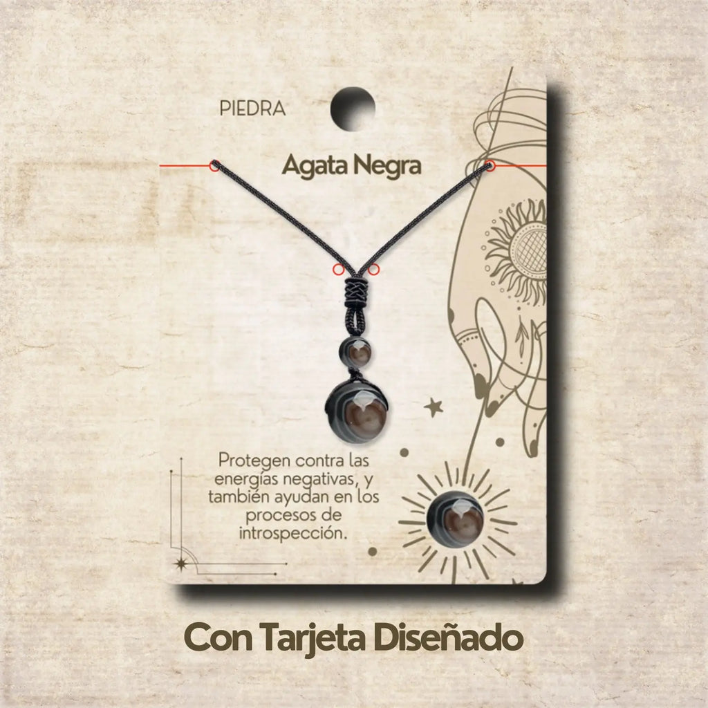 Colgante de Agata negra de bola 14mm - cotigo