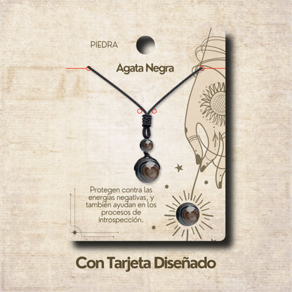 Colgante de Agata negra de bola 14mm