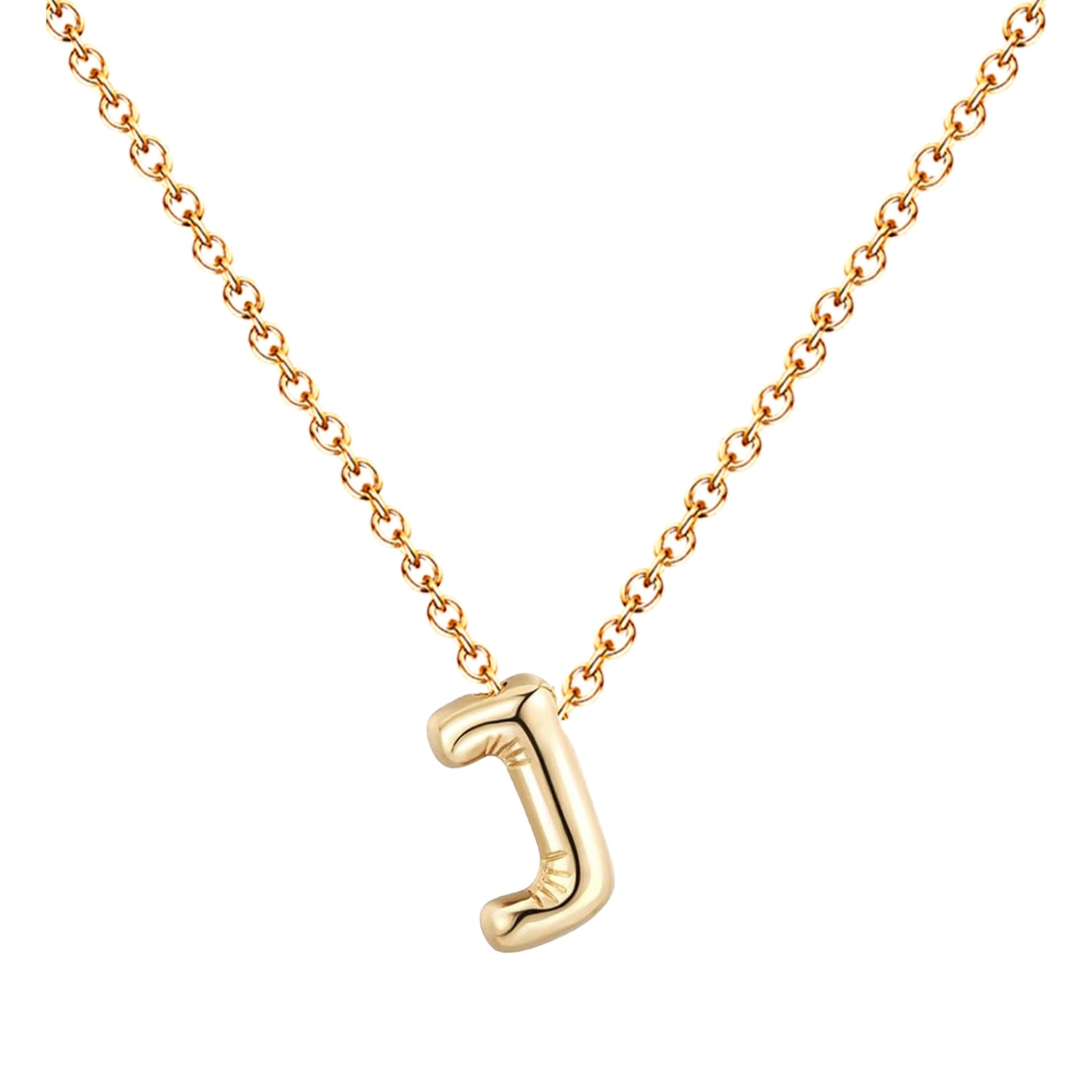 Collar Letra Inicial Estilo Globo Bañado de Oro 14k
