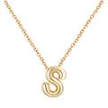 Collar Letra Inicial Estilo Globo Dorado 14K textura