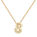 Collar Letra Inicial Estilo Globo Dorado 14K textura