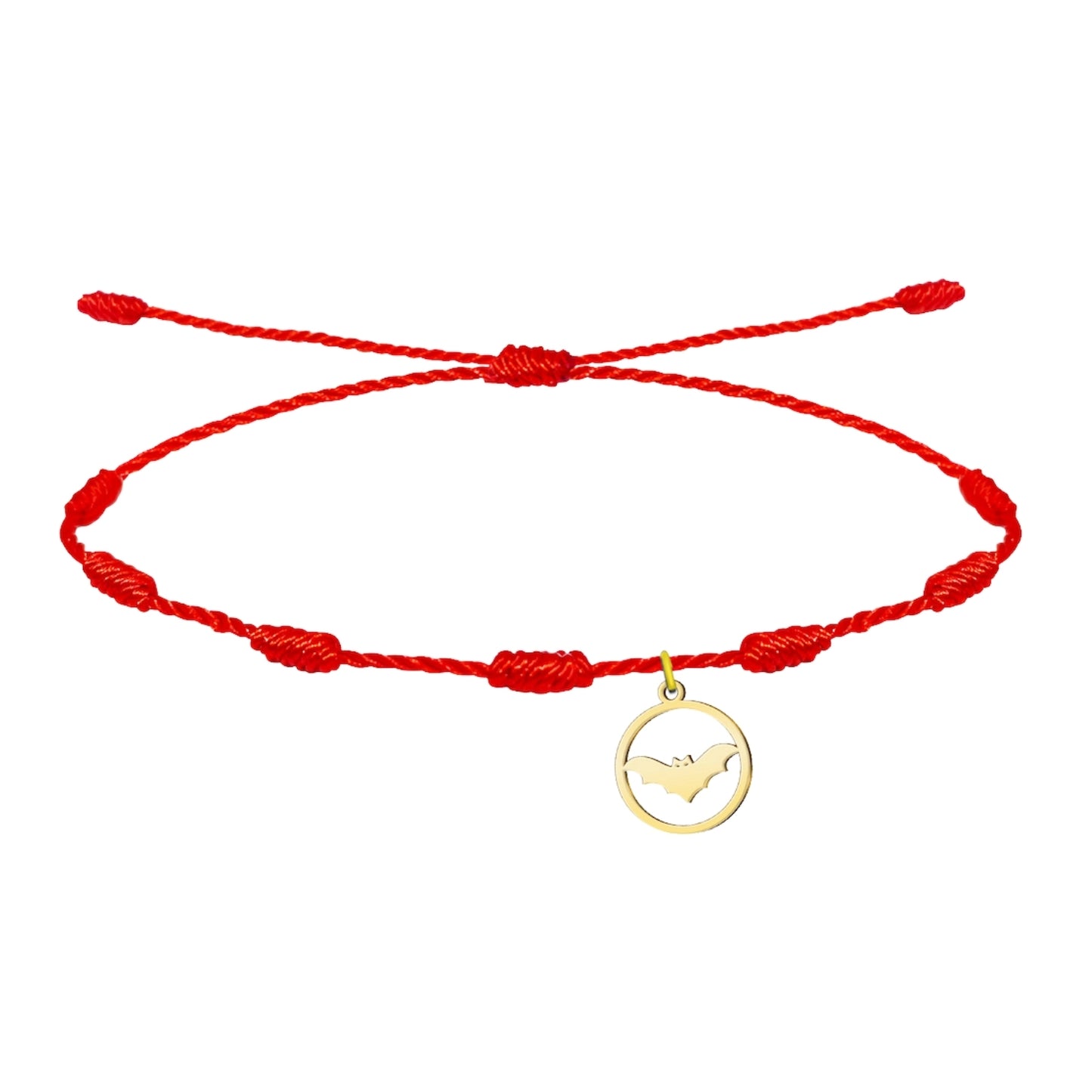 Pulsera 7 nudos con Murciélago de jaume Acero Dorado