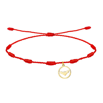Pulsera 7 nudos con Murciélago de jaume Acero Dorado