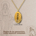 Collar Virgen de Fátima con Medalla en Acero Dorado diseño