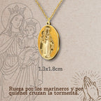 Collar Virgen del Carmen Acero Inoxidable Dorado - cotigo