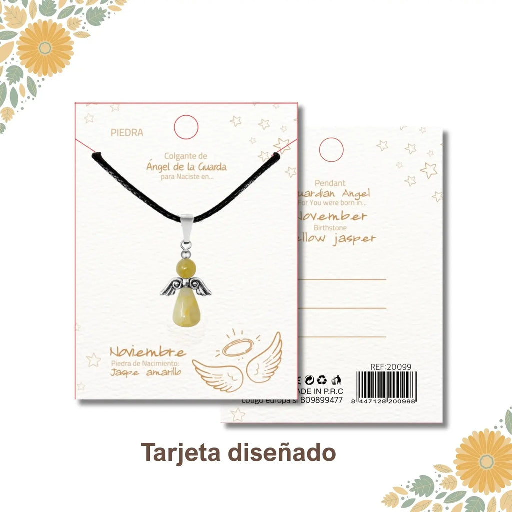 Colgante Ángel de la Guarda en Jaspe Amarillo - cotigo