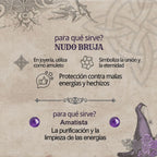 Colgante Nudo de Bruja Acero con Amatista - cotigo